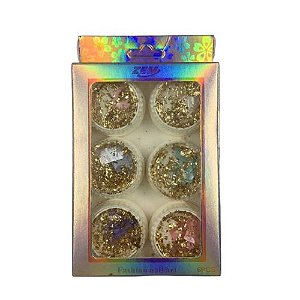 Kit com 6 Madrepérola com Folhas de Ouro - Zem
