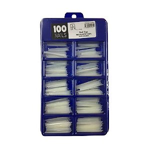 Tips Bailarina Extra Longa Leitosa com 100 Unidades - FN Fan Nails