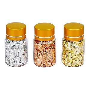 Pote com Folhas de Ouro Médio