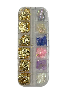 Kit de Folhas de Ouro + Madrepérola Colorida
