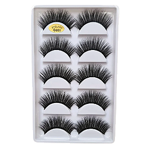 Cartela com 5 Pares de Cílios Postiços G601