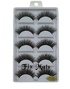 5 Pares de Cílios Postiços 6D Mink A72 - Fix Mais