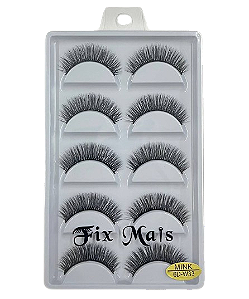 5 Pares de Cílios Postiços 6D Mink W33 - Fix Mais