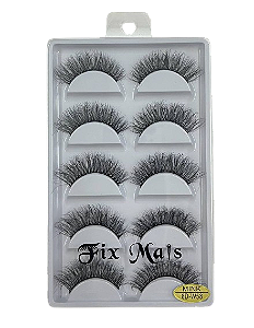 5 Pares de Cílios Postiços 8D Mink W58 - Fix Mais
