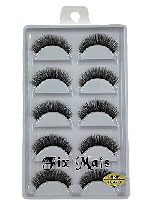 5 Pares de Cílios Postiços 6D Mink A13 - Fix Mais