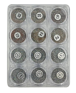 Glitter Fino com 12 Unidades (FDU8002) - FN Fan Nails