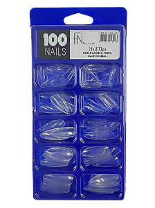 Unha Postiça Almond Transparente com 100 Unidades - FN Fan Nails