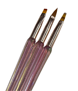Kit com 3 Pincéis para Unhas - Dafu