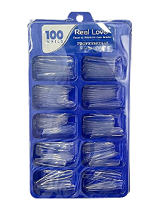 Unha Postiça Bailarina Transparente com 100 Unidades - Real Love