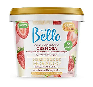 Cera Micro-ondas Cremosa Merengue de Morango 100g - Depil Bella