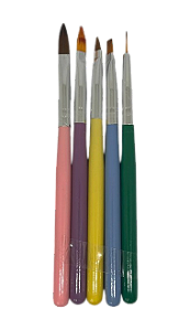 Kit com 5 Pincéis para Unhas