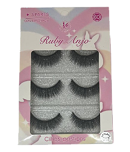 3 Pares de Cílios Postiços 6D 013 RA-401 - Ruby Anjo