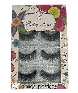 3 Pares de Cílios Postiços 6D 013 RA-409 - Ruby Anjo