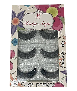 3 Pares de Cílios Postiços 6D 010 RA-409 - Ruby Anjo