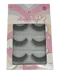 3 Pares de Cílios Postiços 6D 041 - Ruby Anjo