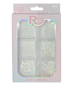 Kit com Glitter Branco com 6 Unidades GOS49 - Real Love