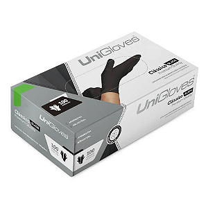 Caixa com 100 Unidades de Luva Latex COM PÓ PRETA - Uni Gloves