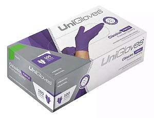 Caixa com 100 Unidades de Luva Latex com Pó Roxa - Uni Gloves