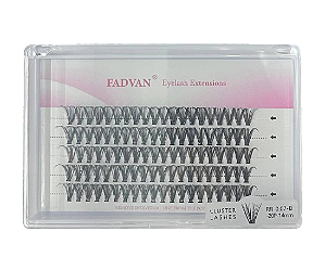 Cílios Tufo sem Nó Cluster Lashes RR 20P 0.07D Unitário 14mm - Fadvan