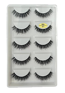 5 Pares de Cílios Postiços 6D 01