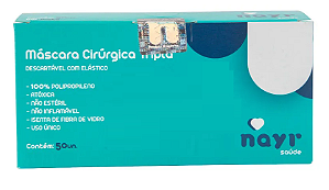 Caixa com 50 Máscaras Descartáveis Preta - Nayr