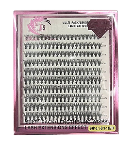 Cartela de Cílios Tufo sem Nó 20P 0.10D Mix - Bella Rosa