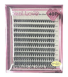 Cartela de Cílios Tufo sem Nó 40P 0.07D Mix Wisps CL0575 - Real Love