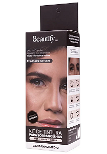 Kit de Tintura para Sobrancelhas CASTANHO MÉDIO - Beautify