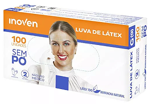 Caixa com 100 Unidades de Luva SEM PÓ BRANCA - Inoven