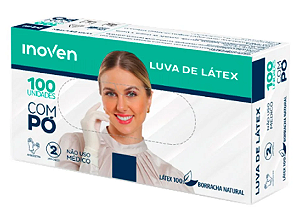 Caixa com 100 Unidades de Luva COM PÓ BRANCA - Inoven