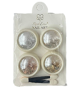 Mix Folha de Ouro + Flake + Glitter GOS71 - Real Love