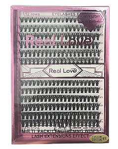 Cartela de Cílios Tufo sem Nó 30P + 40P 0.07D Mix Wisps CL5033 - Real Love