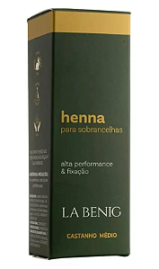 Henna para Sobrancelhas CASTANHO MÉDIO 1,25g - La Benig