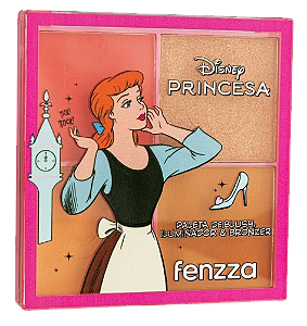 Paleta de Blush, Iluminador e Bronzer Princesa CINDERELA - Fenzza