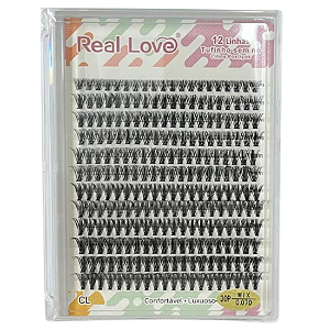 Cartela de Cílios Tufo sem Nó 30P 0.07D Mix (CL4896) - Real Love