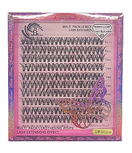 Cartela de Cílios Tufo sem Nó 30P 0.07D 12mm (BRF63801) - Bella Rosa