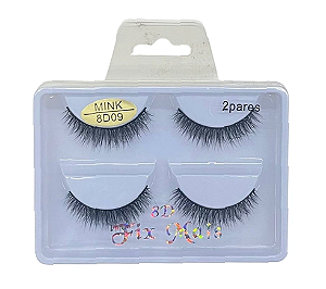 2 Pares de Cílios Postiços 8D Mink 09 - Fix Mais