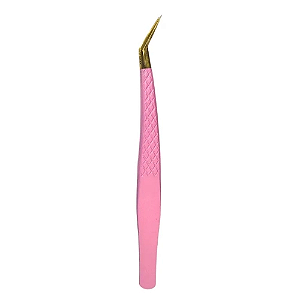 Pinça Semi Curva Rosa com Dourada - ZOLA