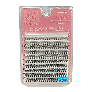 Cartela de Cílios Tufo sem Nó 20P + 30P (BRF63807) - Bella Rosa