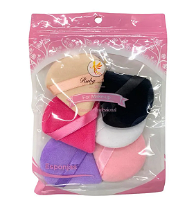 Kit com 6 Esponjas para Maquiagem WL-355 - Ruby Anjo