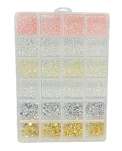Mix de Pérolas Coloridas com 24 Compartimentos (060)