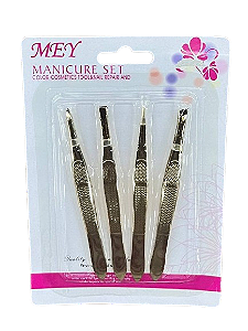 Kit com *4* Pinças para SOBRANCELHA - Mey