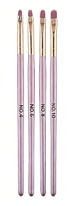 Kit com 4 Pincéis para Gel Língua de Gato LY-7111
