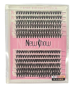 Cartela de Cílios Tufo sem Nó 40P + 50P 0.07D Mix - New Show