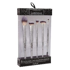 Kit com 5 Pincéis para Maquiagem Luminous ED800 - Macrilan