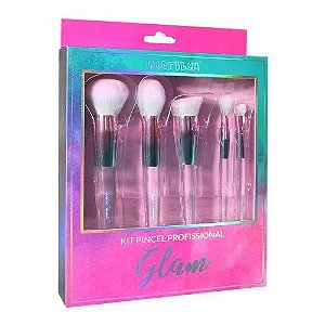 Kit com 5 pincéis para Maquiagem Glam ED500 - Macrilan