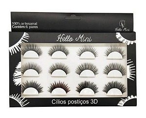 6 Pares de Cílios Postiços 3D CL061 - Hello Mini