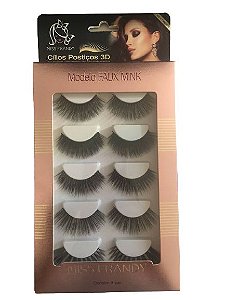 5 Pares de Cílios Postiços 3D Faux Mink C19-1264 - Miss Frandy - Luxx Make  Up