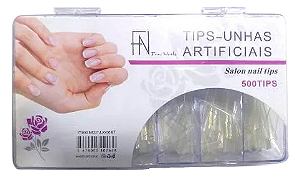 Tips Bailarina Curta Transparente com 500 Unidades - FN Fan Nails