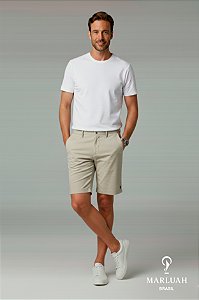 Bermuda Algodão Bege — Corte Tradicional Premium